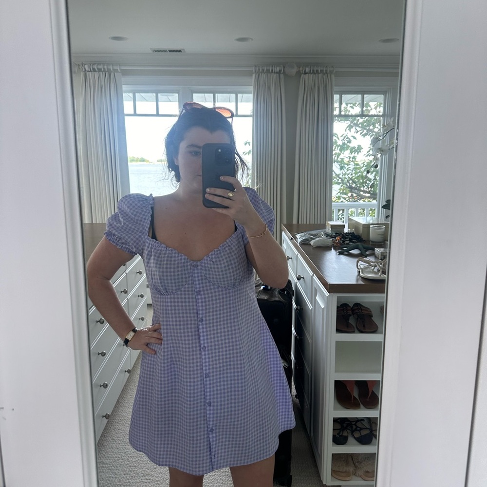 Purple gingham dress